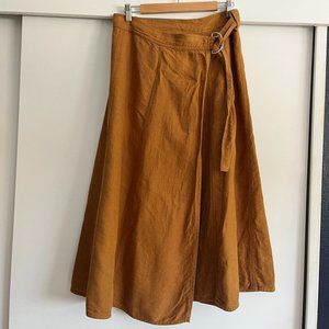 Zara Wrap Linen Pareo Midi Skirt